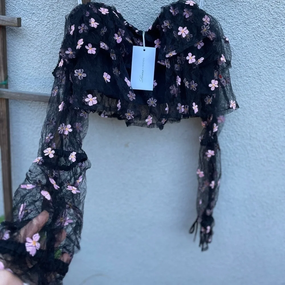 Lovers + Friends Juliana Floral Mesh Crop Top - Picture 12 of 12